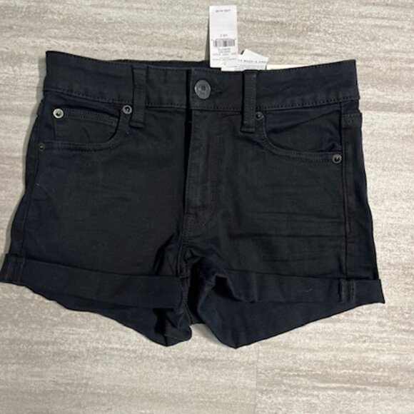 NWT $44 American Eagle Black Hi-Rise Shortie Shorts Size 2 Next Level Stretch - Picture 3 of 7